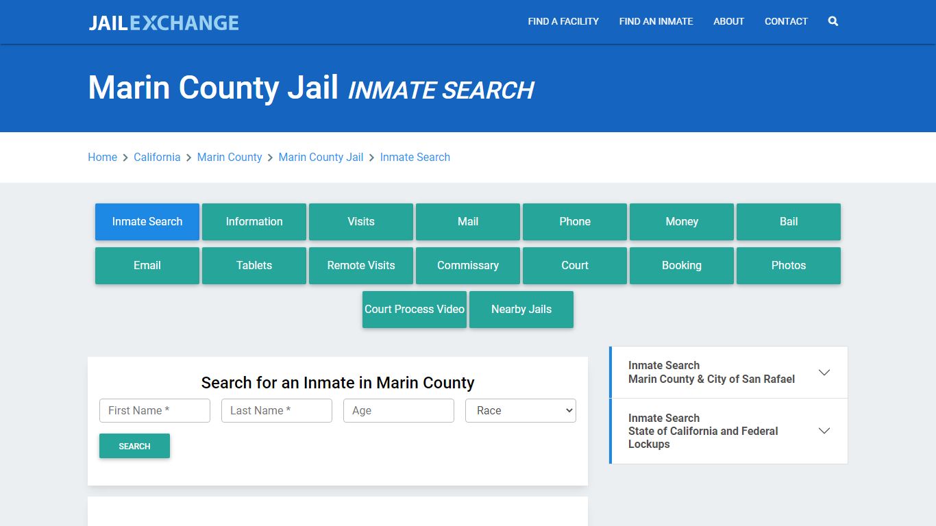 Marin County Jail, CA Inmate Search: Roster & Mugshots - Jail Exchange