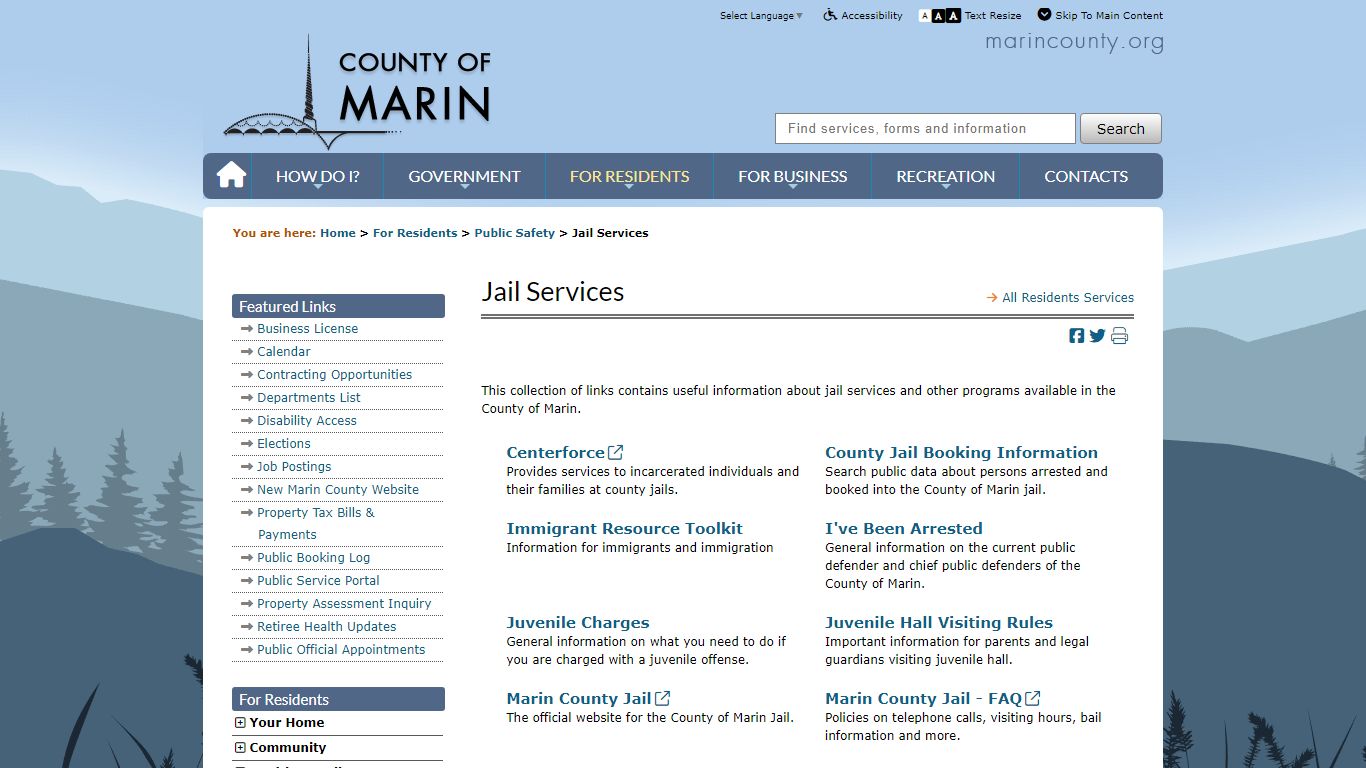 Jail Services - County of Marin - Marin County