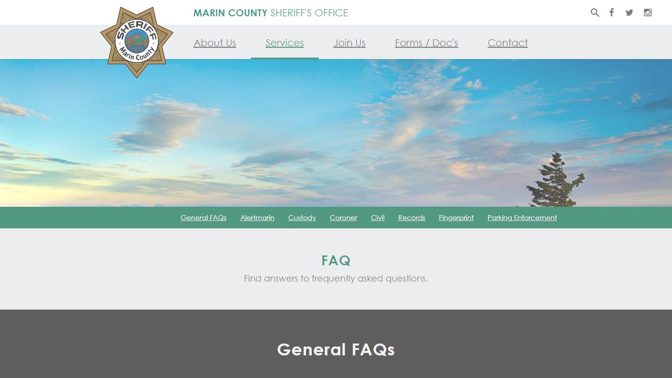 FAQ - Marin County Sheriff's Office